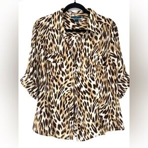 Karen Scott Leopard Print Blouse